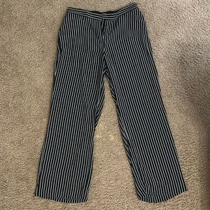Women black and white striped pants